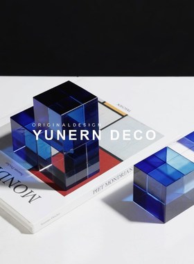 现代简约风办公室台面书房水晶书档摆件书柜装饰收纳创意桌面摆设