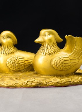 铜鸳鸯摆件一对 结婚卧室礼品