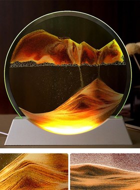 夜灯流沙画沙漏创意摆件办公室客厅电视柜轻奢家居装饰品生日礼物