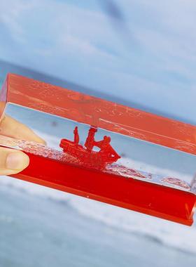 漂流瓶乘风破浪游轮流体生日礼品毕业季礼L物黑珍珠号帆船桌面摆