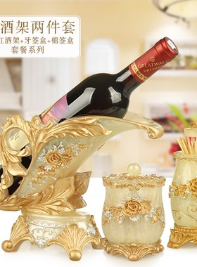 欧式红酒架摆件创意酒柜树脂装饰品酒架置K物架客厅家用现代展示