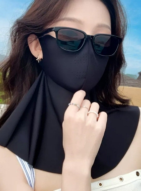 夏季冰丝全脸护颈防晒面罩女款