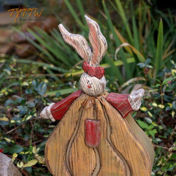 花园装饰庭院 木质兔子情侣摆件落地乡村风格装饰,淘宝优惠券,粉丝福利购,淘宝优惠卷
