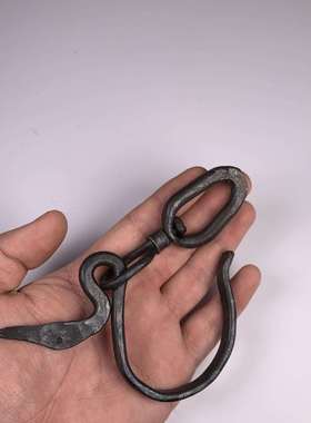 手作中式挂钩手工锻打铁艺吊钩创意鹤钩万向旋转自在钩茶道