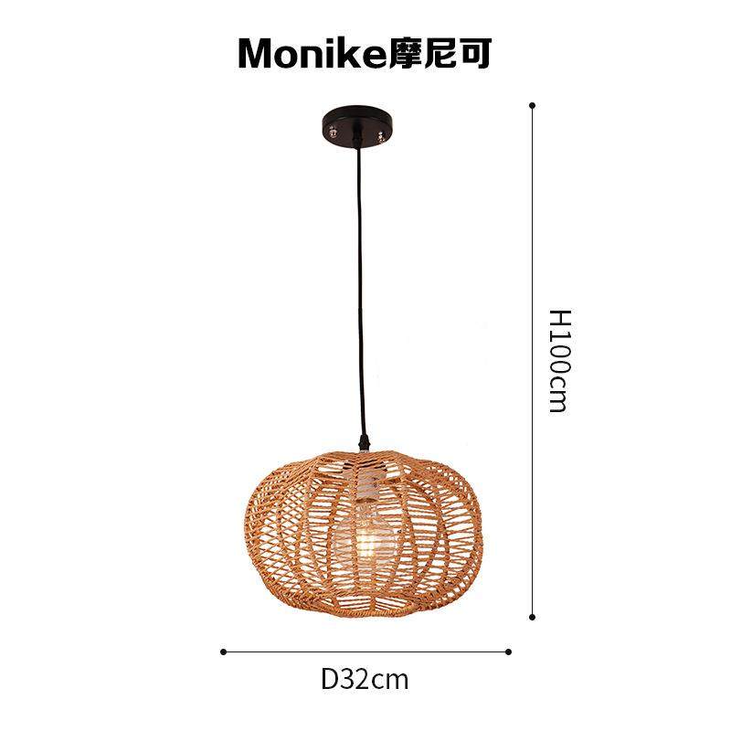 单头麻绳led装饰茶室餐厅吊灯铁艺氛围床头室内跨境中山灯具藤编,淘宝优惠券,粉丝福利购,淘宝优惠卷