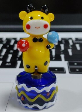 易博釉面手工马戏团旋转小动物饰品可L爱电视柜入口装饰礼品