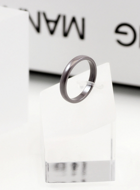 素圈陶瓷戒指男士食指简约冷淡风百D搭尾戒个性不褪色中指环女潮