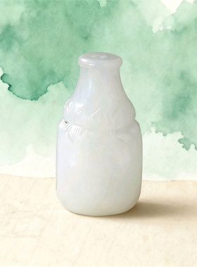 手工制作和田青白三通文玩配饰鸭蛋青白一体佛头配珠手串DIY配件