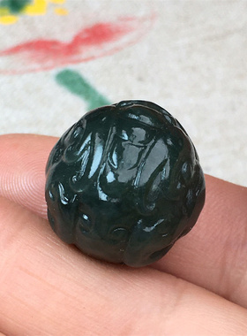 手工制作和田青玉玉石貔貅珠子皮休配珠男女带证书