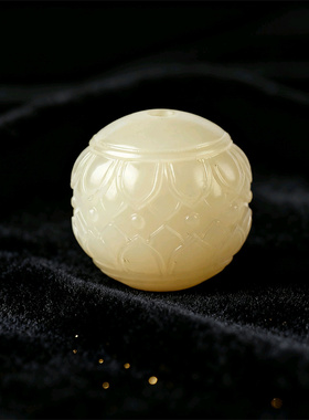 手工制作和田玉莲花珠单珠散珠手链手工雕刻绳编手串配珠文玩配饰