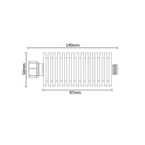 100W  1-50dB DC-4GHZ 驻波比≤1.2  50欧N-KJ RF 同轴固定衰减器 - 图0