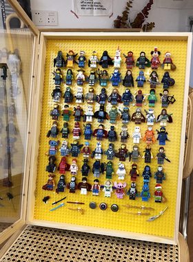 拼装儿童玩具人仔小人积木z墙面展示盒收纳装饰画相框挂画