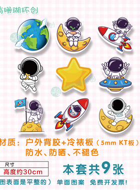 幼儿园太空主题墙环创挂饰星空海洋吊饰教室走廊门头装饰kt板定制