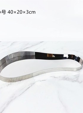 现代银色镜面g不规则金属托盘客厅餐桌收纳摆盘样板房饰品摆件