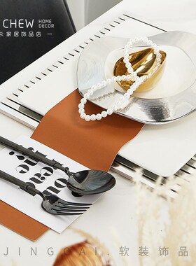 轻奢极简现代高级餐具套装样板间售楼处软装家居饰品花瓶花艺玄关