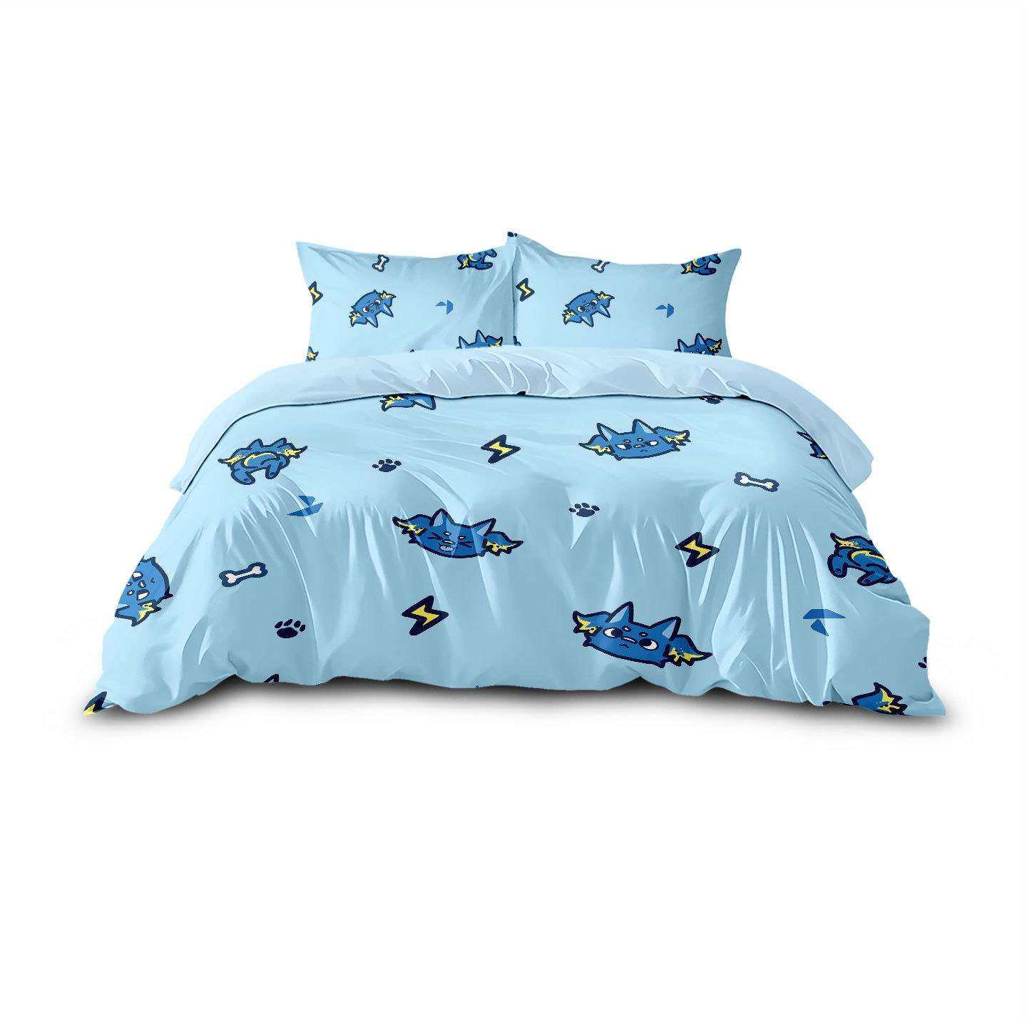 无畏契约全棉四件套可爱儿童蓝色床单被套数码印花床品纯棉四件套,淘宝优惠券,粉丝福利购,淘宝优惠卷