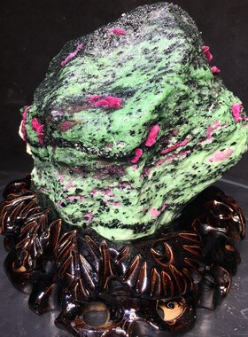 纯天然红绿宝原矿石奇石招财转运家居办公书房玄关奇石摆件