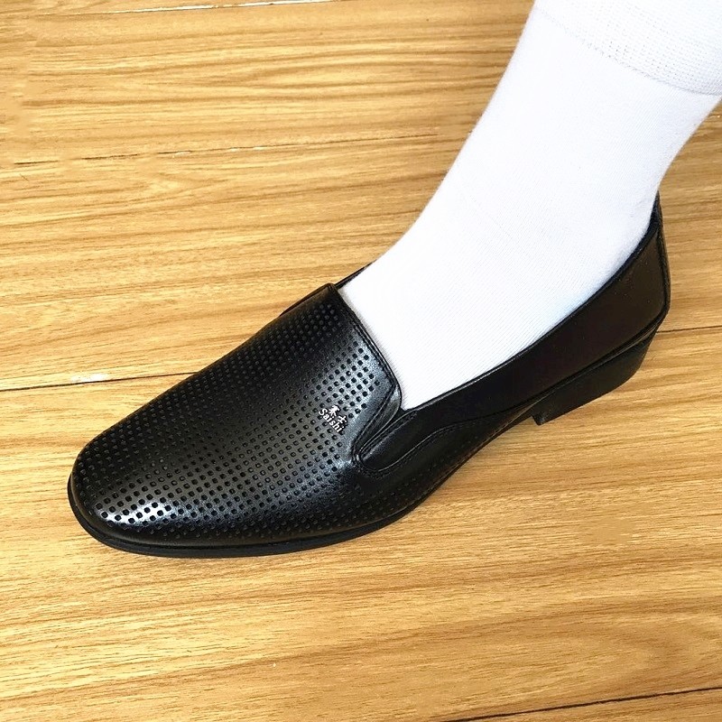 夏季男凉鞋真皮镂空透气皮凉鞋男士浅口短脸皮鞋商务休闲男鞋套脚,淘宝优惠券,粉丝福利购,淘宝优惠卷