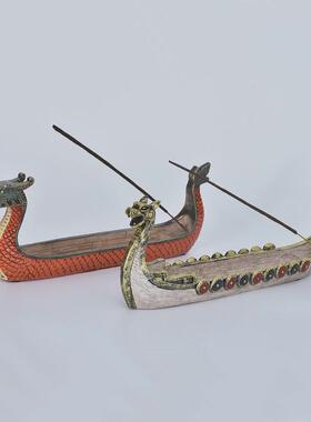 跨境香薰炉香插香座办公室家居装饰品传统端午节礼物龙舟摆件模型