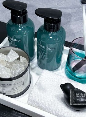 北欧轻奢样板房卫浴装饰品套装软装样板间洗手台牙刷香氛花瓶摆件