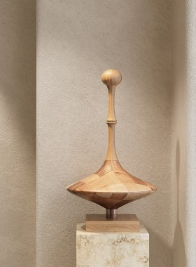 侘寂风复古落地雕塑装饰摆件侘寂中古摆件会所酒店楼梯艺术品摆设