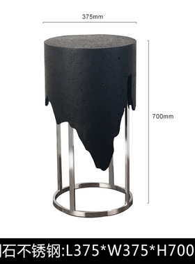 大理石底座圆形石墩石柱客厅电视柜E旁落地展示架基座洞石雕塑摆