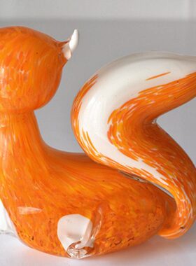 琉璃玻璃工艺品创意动物狐狸小摆件轻奢北欧风格家居装饰品礼物品