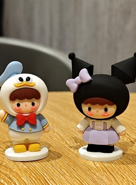 卡通桌面治愈情i绪小摆件可爱解压少女心人偶车载办公室迷你装饰