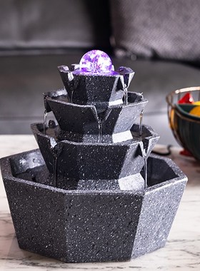 八方来财风水轮循环流水摆件动圆时来运转招财喷泉办公室生财摆设