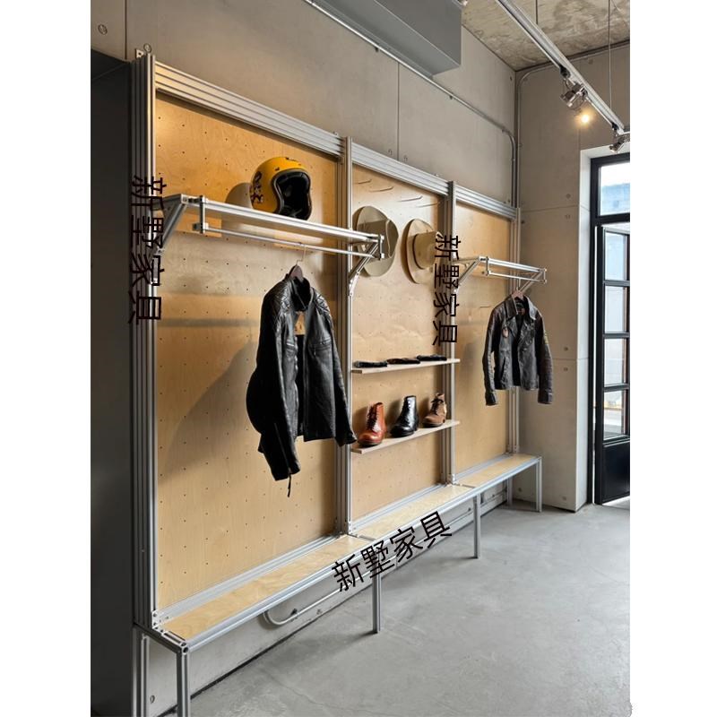 直播间展示架简约洞洞板鞋包陈列架女装店置物架海洋板展览挂衣架 - 图1