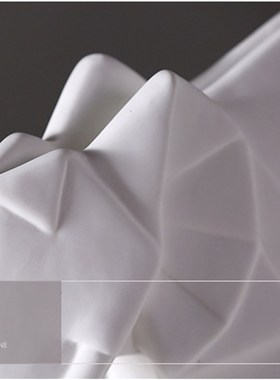 三口之家陶瓷摆件折纸动物大象家庭家居装饰电视柜摆饰样板房装饰