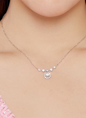 999纯银莫桑石钻项链女轻奢小众设计感送妈妈生日礼物送女友闺蜜