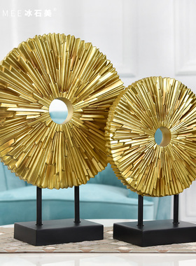 轻奢欧式酒柜客厅办公桌样板房摆件简约现代家居装饰品工艺品摆设