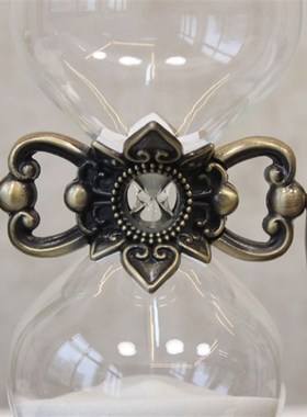 酒柜玄关客厅合金装饰工艺品 美式复古创意摆件 金属沙漏礼品