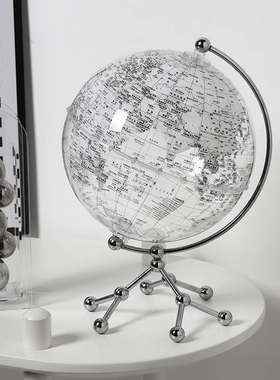 创意透明地球仪摆件轻奢高档客厅电视柜书房办公室桌面家居装饰品