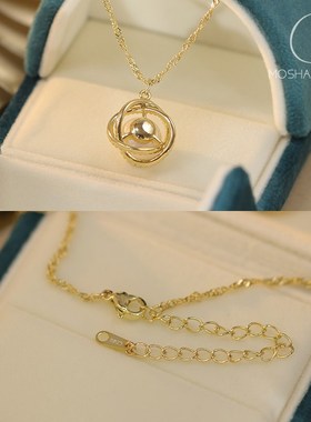 法式闪耀玫瑰淡水真珍珠项链女简约气质高级2022新项链毛衣链送礼