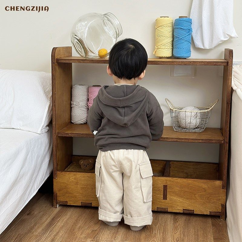 婴儿春秋季连帽外套套装女宝宝纯色开衫休闲T恤男童大口袋工装裤,淘宝优惠券,粉丝福利购,淘宝优惠卷