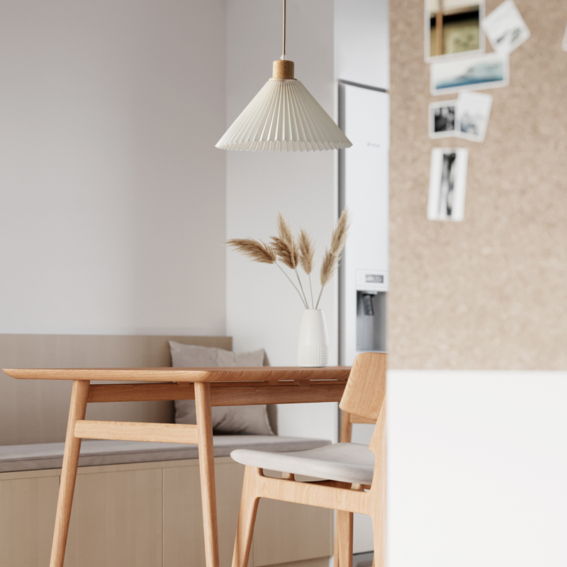 北欧日式餐厅吧台床头百褶布艺轨道位移吊灯阳台田园复古原木灯具 - 图1