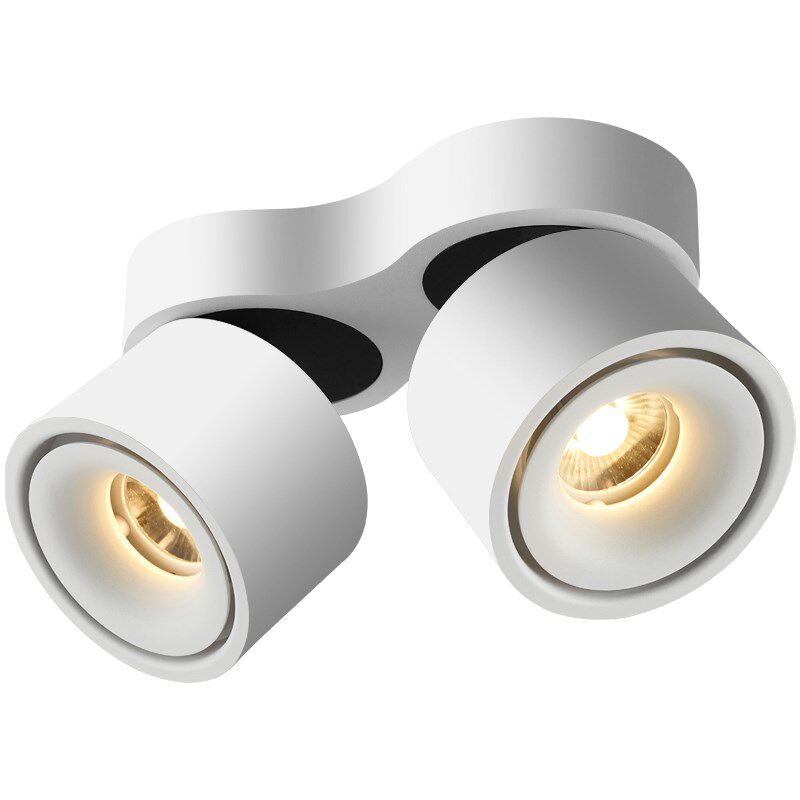 双头明装射灯led筒灯北欧斗胆灯格栅过道走廊天花灯创意吸顶折叠,淘宝优惠券,粉丝福利购,淘宝优惠卷