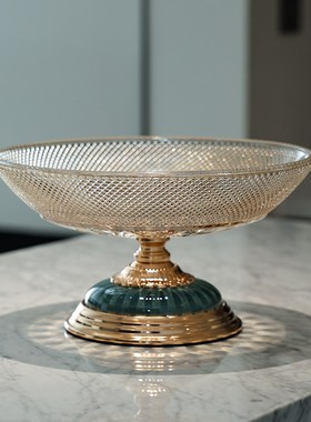 陶瓷玻璃果盘茶几装饰轻奢水果盘糖果盘干果盘客厅餐桌样板间摆件