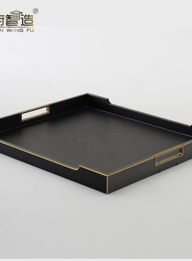 木质托盘长方形新中式实木果盘家用玄关钥匙盘客厅茶几收纳盘摆件