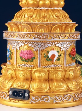 电动手摇电转动底座树脂底座西藏式两色多款可选手摇座莲花八吉祥