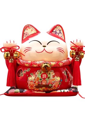 招财猫摆件大号店铺开业礼品创意家居装饰陶瓷小存钱储蓄罐发财猫