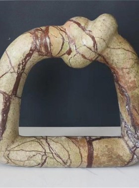 现代简约天然大理石雕刻创意雕塑摆件样板间售楼处高端石材摆件