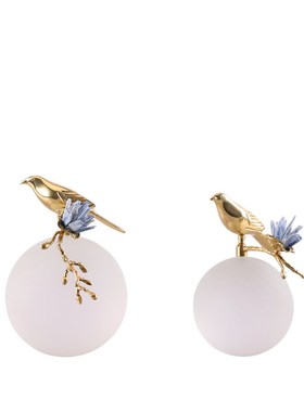 北欧现代客厅电视柜家居黄铜艺术鸟语花香软装饰品样板间轻奢摆件