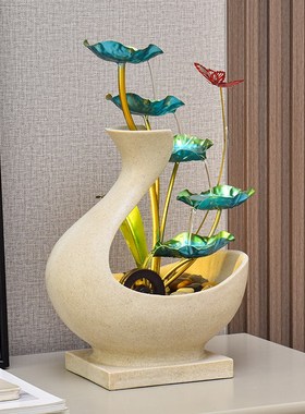 现代简约流水摆件水循环轻奢办公室桌面客厅玄关高档招财景观礼品