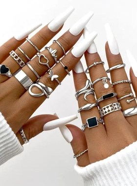 23 Paieces Of Fashionable And Minimalist Metal Style Womens