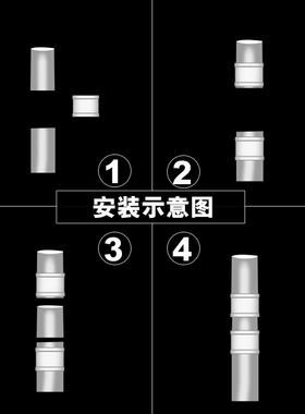 PVC排水管快速抢修补漏直接头配件无台阶直接无档圈中间直通直接