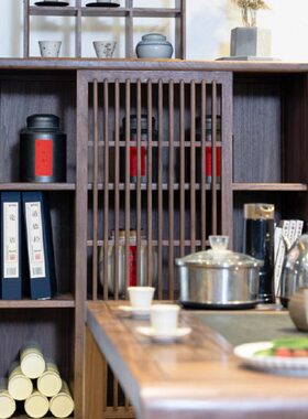 书柜双黑胡桃木储物柜新中式置物实木收纳柜抽屉衣柜