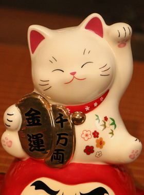 达摩招财猫礼品存钱罐陶瓷摆件